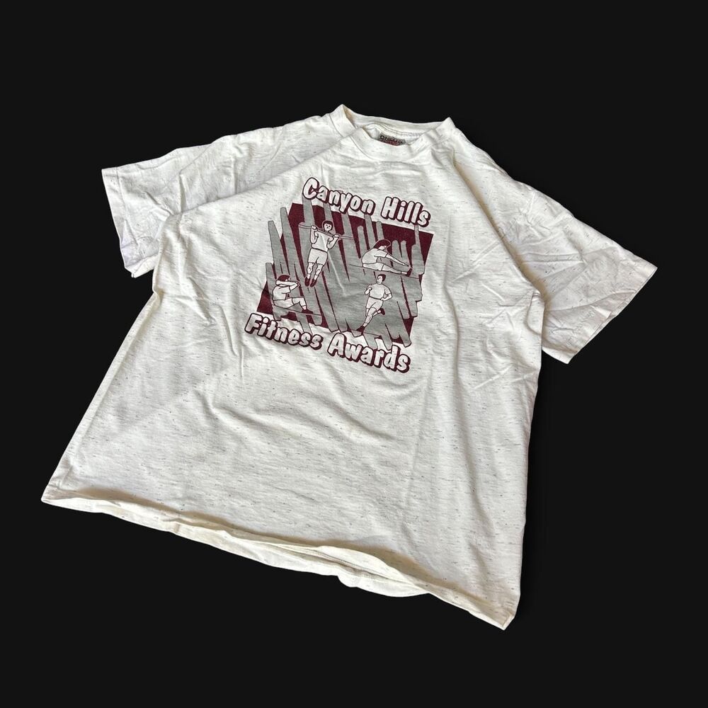 Vintage 90s Canyon Hills Fitness Awards Oneita Power Tee single stitch